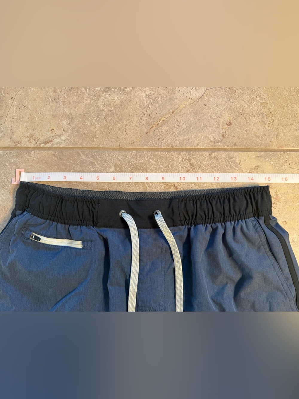 Vuori Men Azure Linen Texture Blue Unlined Drawstring Banks Shorts V330 Medium - Picture 7 of 12